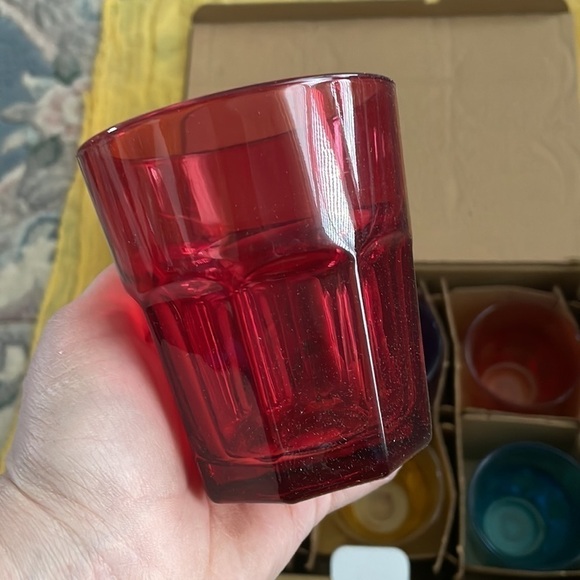 Brand New Colorful Drinking Glasses Set of 6 10.25 Oz Glass Cups Dishwasher Safe - Picture 10 of 16